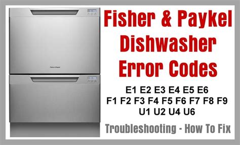 <b>Dishwasher</b> Won't Start. . How do i fix a6 error on fisher and paykel dishwasher